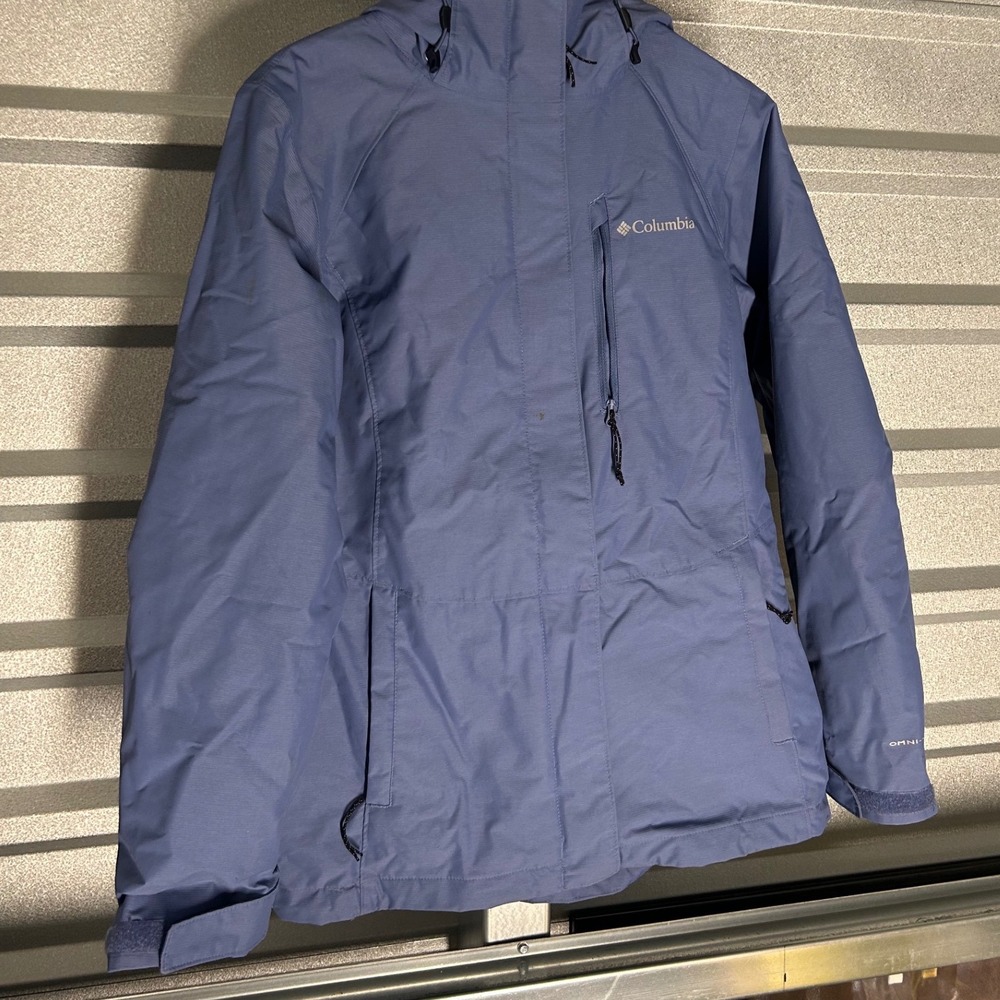 Columbia Interchange Jacket Womens S Blue Hooded Gorpcore Outdoor Hiking Shell